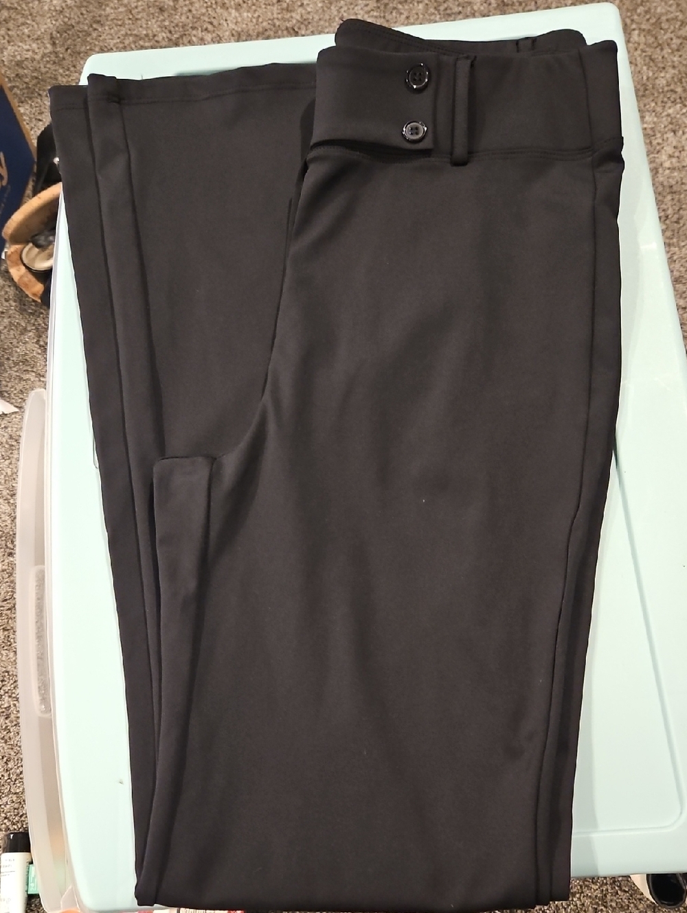HALARA Women's Medium Black Dress Pants with Buttoned Waistband
